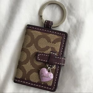 Coach photo keychain in purple